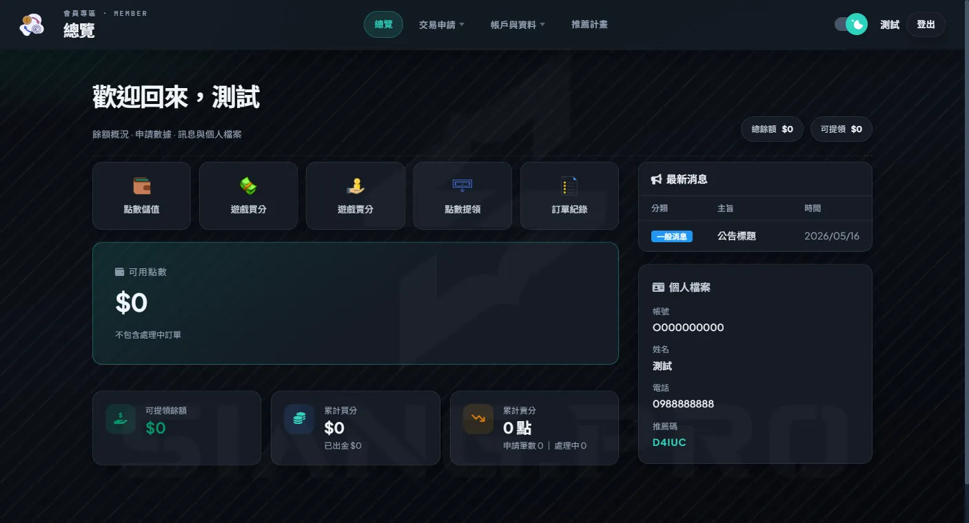 幣商交易管理系統 案例圖 2
