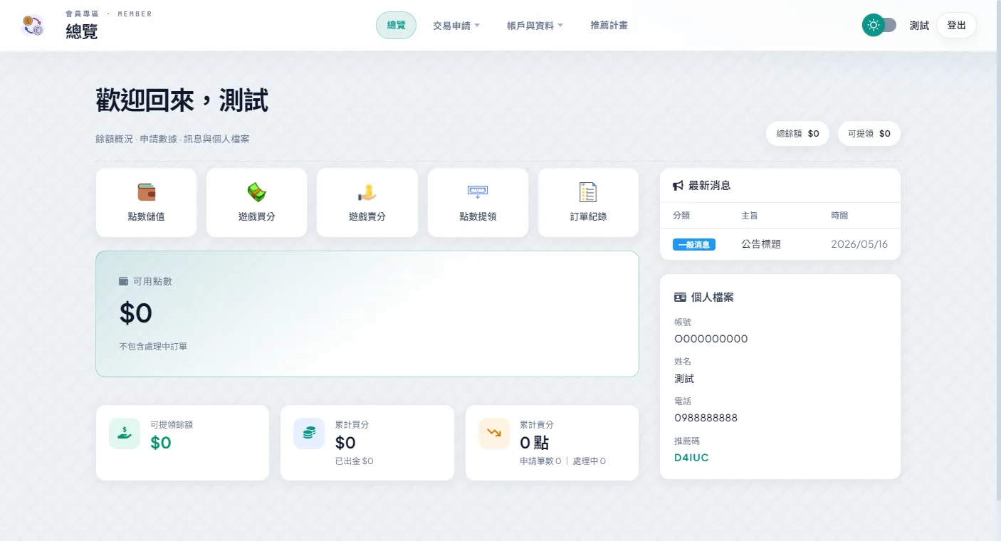 幣商交易管理系統 案例圖 3